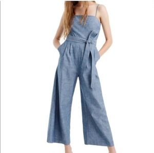 J.CREW Women's Marseille Chambray Blue Jumpsuit *lowered Price Due To Belt Missi